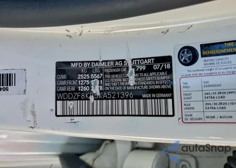 2019 Mercedes-Benz E 63 Amg-S 4Matic z USA, uszkodzony, nr VIN WDDZF8KB5KA521396